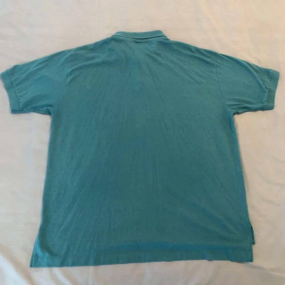 Vintage Levi's Polo Shirt Mens XL Teal Green Solid Knit Classic Casual‎ 80s 90s